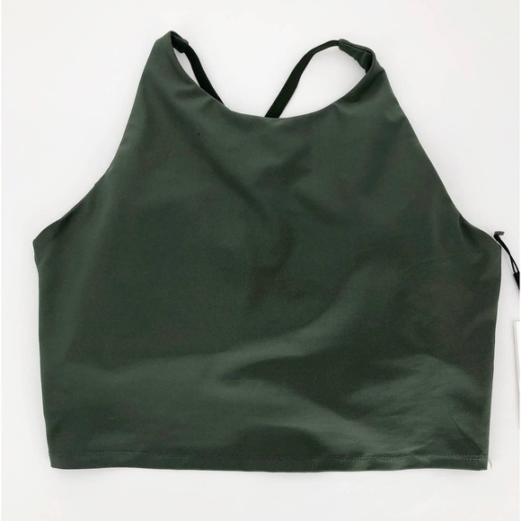 CALVIN KLEIN PERFORMANCE Crop Sports Bra Top Medium Green Low Impact NWT - Picture 3 of 10